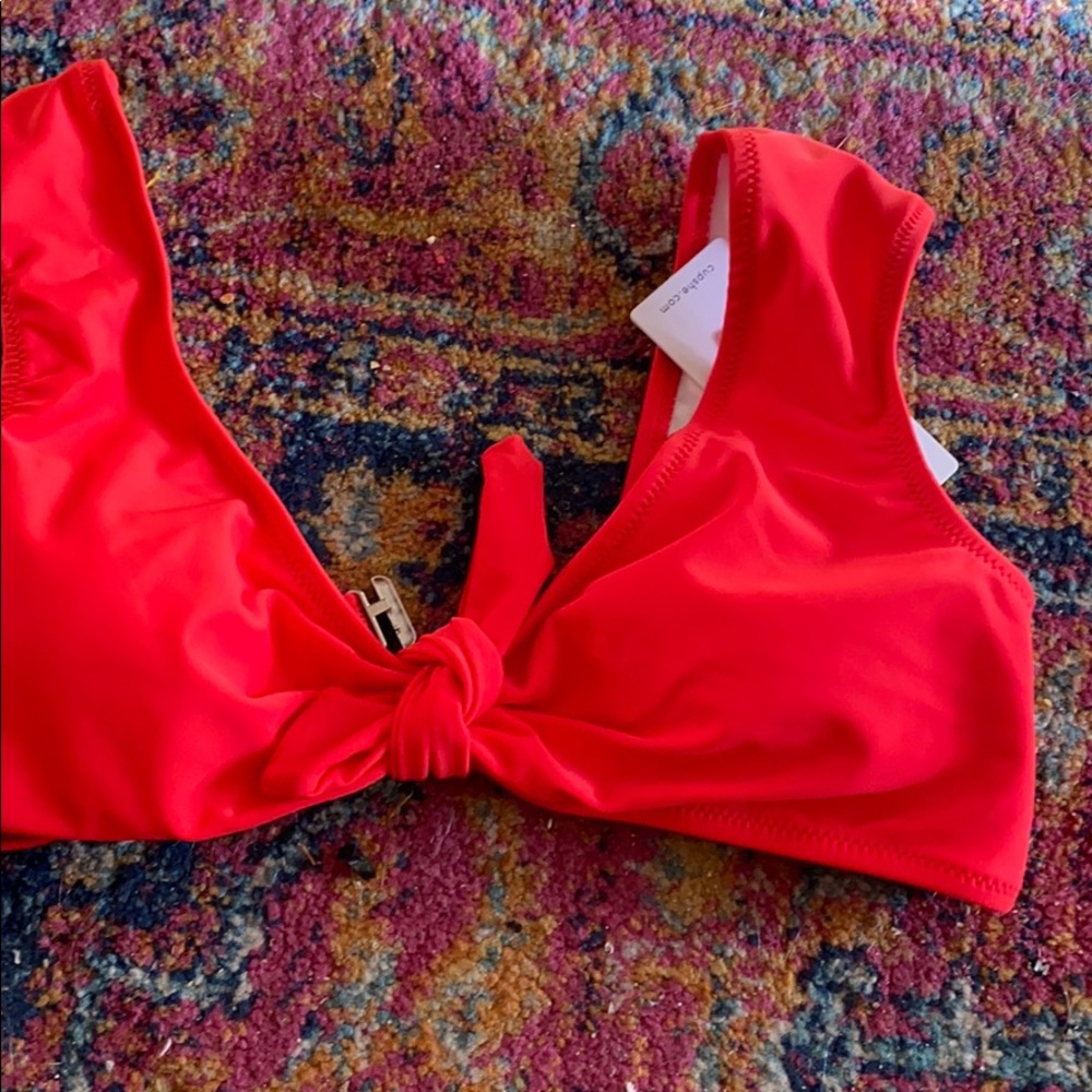 Red bow tie bikini top